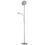 HomeFocus LED Floor Lamp with Reading Lamp,Floor Lamp for Living Room,Bedroom,Office,Reading,Sky Torchiere Floor Lamps,18W+4W Energy Saving,Dimmable,Metal,Satin Nickel