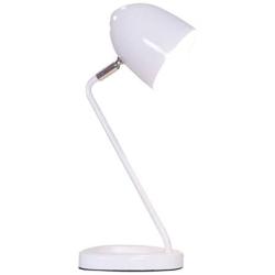 IJ INJUICY Metal Adjustable Desk Lamp- Modern Children Students Learning Table Lamp for Work Office Reading LED Decorative Night Table Lamp Decor (White)