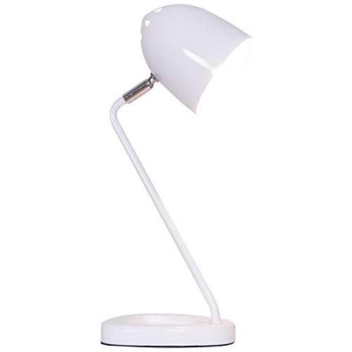 IJ INJUICY Metal Adjustable Desk Lamp- Modern Children Students Learning Table Lamp for Work Office Reading LED Decorative Night Table Lamp Decor (White)
