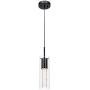 XiNBEi Lighting Pendant Lighting, Modern 1 Light Mini Hanging Kitchen Island Pendant Light with LED Bulb & Bubble Crystal Black Finish XB-P1110-MB