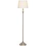 Amazon Brand – Ravenna Home Metal Living Room Slim Standing Floor Lamp With LED Light Bulb - 59.25 Inches, Brushed Nickel with White Shade