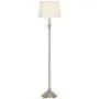 Amazon Brand – Ravenna Home Metal Living Room Slim Standing Floor Lamp With LED Light Bulb - 59.25 Inches, Brushed Nickel with White Shade