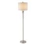 WINGBO Modern Floor Lamp 3 Stacked Glass Ball Free Standing Floor Lamps with Drum Shade, Tall Pole Light for Living Room Bedroom Modern Upright Light with LED Bulb