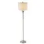 WINGBO Modern Floor Lamp 3 Stacked Glass Ball Free Standing Floor Lamps with Drum Shade, Tall Pole Light for Living Room Bedroom Modern Upright Light with LED Bulb