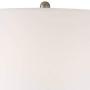 Geoff Modern Table Lamps Set of 2 with Hotel Style USB Charging Port Brushed Steel White Drum Shade for Living Room Family Bedroom - 360 Lighting