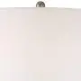 Geoff Modern Table Lamps Set of 2 with Hotel Style USB Charging Port Brushed Steel White Drum Shade for Living Room Family Bedroom - 360 Lighting