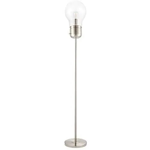 CO-Z One Bulb Farmhouse Rustic Floor Lamp in Brushed Nickel , Industrial Modern Floor Lamps for Living Room Bedroom Reading Office, 71 Height Pole Floor Lamp with LED Light