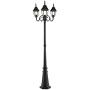 Bomcosy Outdoor Lamp Post Light, Waterproof Outdoor Post Light,Triple-Head Classic Design Black Die-Cast Aluminum Pole Street Light for Garden, Walkway, Backyard, Christmas Decoration Post Lamp