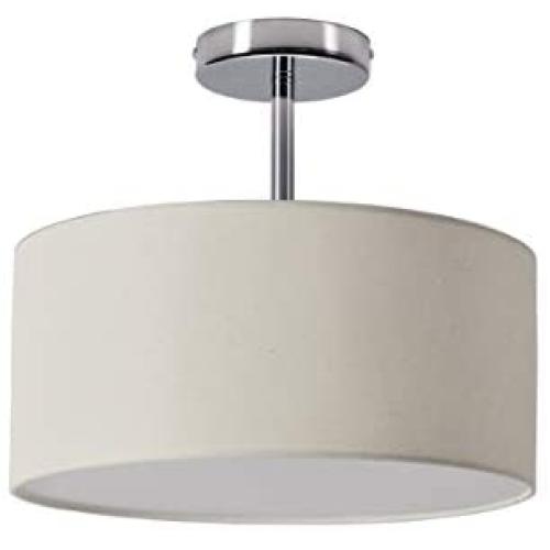 Modern 2-Light Semi Flush Mount Ceiling Light Fixture Drum Light with Linen Fabric Shade for Bar, Dining Room, Corridor,Kitchen,Living Room Hallway Bathroom. LED Bulb(not Include)