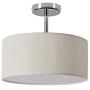 Modern 2-Light Semi Flush Mount Ceiling Light Fixture Drum Light with Linen Fabric Shade for Bar, Dining Room, Corridor,Kitchen,Living Room Hallway Bathroom. LED Bulb(not Include)