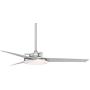 52'' Cyber Modern Ceiling Fan with Light LED Dimmable Remote Control Brushed Steel for Bedroom Kitchen Living Room Dining - Casa Vieja