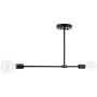 XiNBEi Lighting Semi Flush Light, 2 Light Semi Flush Mount Ceiling Light, Modern Sputnik Black Close to Ceiling with LED Bulb for Bedroom Living Room XB-SF1234-2-MBK-G30