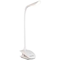 HandAcc Clip Desk Lamp Dimmable LED USB Reading Light with Sturdy Gooseneck for Desk, Bed Headboard and Computers(White)