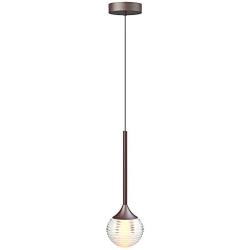 IESTARING One-Light Ceiling Pendant Light, Modern Indoor Mini Premium Crystal Glass Hanging Light Fixture with Adjustable Length for Kitchen Island Dining Room, Bronze Finish (1-Light)