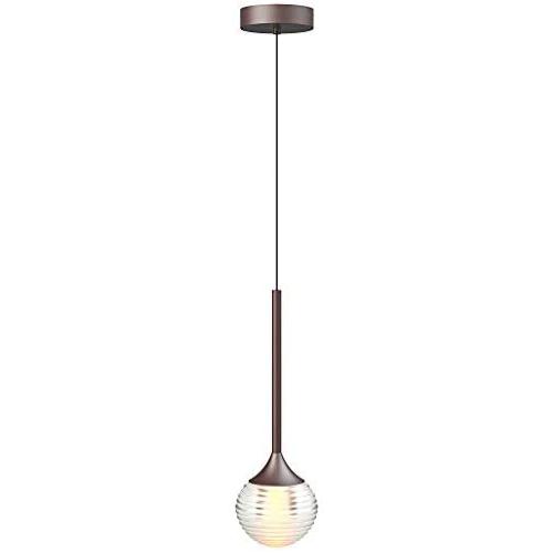 IESTARING One-Light Ceiling Pendant Light, Modern Indoor Mini Premium Crystal Glass Hanging Light Fixture with Adjustable Length for Kitchen Island Dining Room, Bronze Finish (1-Light)