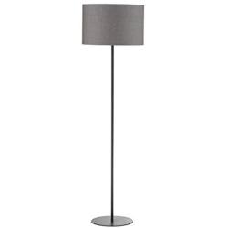 Modernluci LED Floor Lamp - Modern Floor Lamp for Farmhouse, Office, Bedroom - Bright Living Room Lighting with Tall Pole, Cylindrical Linen Shade, 56 Tall, Grey