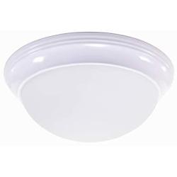 CORAMDEO 11 Inch LED Decorative Flush Mount Ceiling Fixture, Color Select Switch, Built in LED Gives 125W of Light from 16.4W of Power, 1150 Lumen, Dimmable, White Finish with Frosted Glass