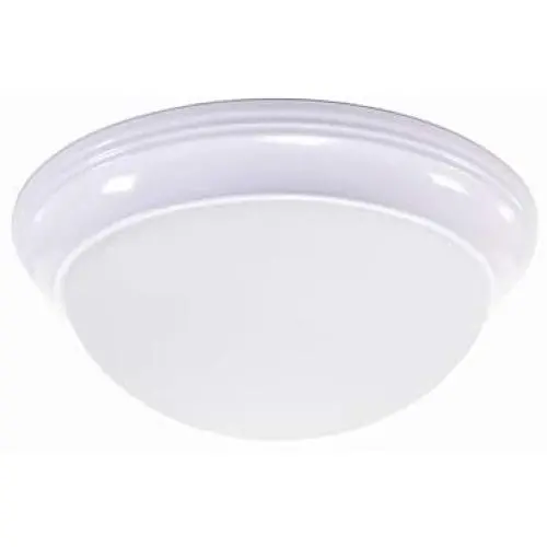 CORAMDEO 11 Inch LED Decorative Flush Mount Ceiling Fixture, Color Select Switch, Built in LED Gives 125W of Light from 16.4W of Power, 1150 Lumen, Dimmable, White Finish with Frosted Glass