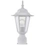 Gruenlich Outdoor Post Lighting Fixture with One E26 Medium Base Max 100W, Aluminum Housing Plus Glass, Bulb Not Included (White Finish)