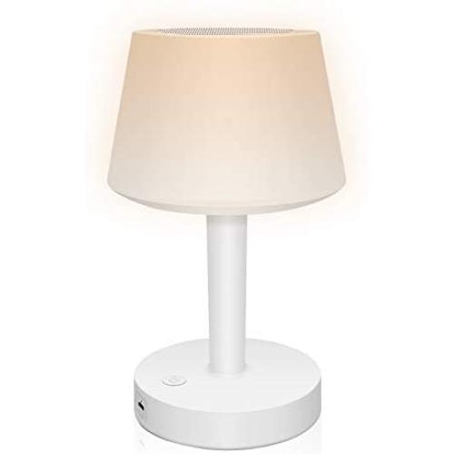 EVISTA Night Light Bluetooth Speaker Lamp - Touch Table Lamp for Bedroom Bluetooth Nightlight Speaker Dimmable Lighting + 7 Color Lights