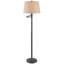 Kenroy Home 32215CBZ Classic Swing Arm Floor Lamp ,59 Inch Height, 24 Inch Extension with Copper Bronze Finish