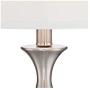 Reiner Modern Accent Table Lamp Brushed Steel Blue Green Glass Off White Drum Shade for Living Room Family Bedroom Bedside - 360 Lighting