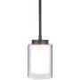 XiNBEi Lighting Pendant Lighting Modern 1 Light Mini Pendant Light with Dual Glass in Dark Bronze, Adjustable Hanging Ceiling Light for Kitchen & Living Room XB-P1195-DB