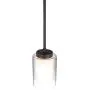 XiNBEi Lighting Pendant Lighting Modern 1 Light Mini Pendant Light with Dual Glass in Dark Bronze, Adjustable Hanging Ceiling Light for Kitchen & Living Room XB-P1195-DB