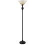 Modern Shirley Torchiere Floor Lamp for Living Room 150-Watt 71.5-Inch Floor Light with Frosted Glass Shade for Bedroom (Oil Rubbed Bronze)