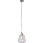 Amazon Brand – Stone & Beam Modern Glass Hanging Ceiling Pendant Chandelier with Light Bulb - 8.5 x 11 Inch Shade, 84.75 Inch Cord, Brushed Nickel