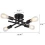 Vintage Semi Flush Mount 4 Light Ceiling Light with E26 Base Modern Black Chandelier for Farmhouse Kitchen Dining Room Bedroom Study Living Room