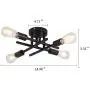 Vintage Semi Flush Mount 4 Light Ceiling Light with E26 Base Modern Black Chandelier for Farmhouse Kitchen Dining Room Bedroom Study Living Room