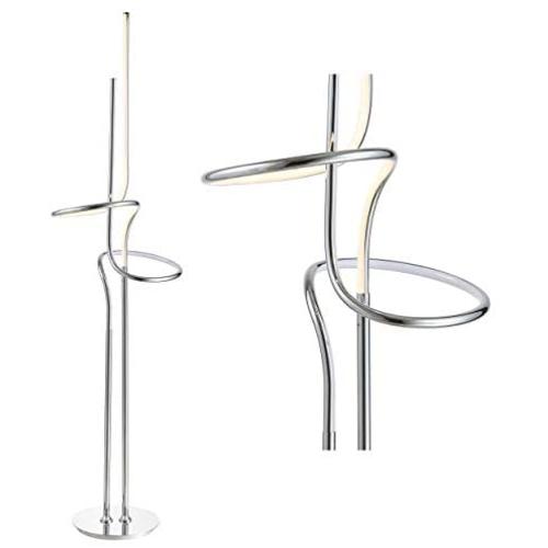 JONATHAN Y JYL7028A Sketch 64'' Dimmable Metal Integrated LED Floor Lamp Contemporary,Minimalist,Modern,Glam for Bedrooms, Living Room, Office, Reading, Chrome