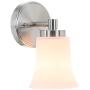 XiNBEi Lighting Wall Sconce, Single Bathroom Vanity Wall Light with Glass, Brushed Nickel Finish for Hallway & Bedroom XB-W1235-1-BN