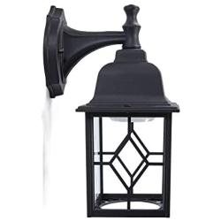 CORAMDEO Outdoor LED Square Wall Sconce Light for Porch, Patio, Deck, Wet Location, Built in LED Gives 100W of Light from 11W of Power, 1000 Lumens, 3K, Durable Cast Aluminum with Black Finish