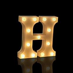 Fashlits LED Marquee Letter Lights Sign, Battery Powered Light Up Alphabet Letters for Bedroom Wedding Birthday Party Christmas Home Bar Decoration (H)