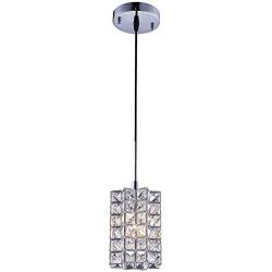 SHUPREGU 1-Light Pendant Lighting, Crystal Mini Pendant Light fixtures,Chrome Finish Crystal Pendant lamp, for Kitchen Island, Dining Room, Cafe,Bar, LED Bulb Not Included