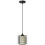Osimir Industrial Pendant Light, Mini Cage Kitchen Hanging Light Fixture for Dinning Room, Matte Black Finish, Fabric Lampshade, CH9178-1
