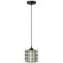 Osimir Industrial Pendant Light, Mini Cage Kitchen Hanging Light Fixture for Dinning Room, Matte Black Finish, Fabric Lampshade, CH9178-1