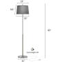 Oneach Modern Floor Lamp for Living Room 62’H Contemporary Standing Light for Bedrooms Office Minimalist Metal Silver Floor Lamp for Home Brushed Steel