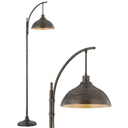 WOXXX Industrial Floor Lamp Modern Rustic Task Floor Lamp in Aged Bronze Finish, Standing Lamp Farmhouse arc Floor Lamps for Living Room Bedrooms Office Vintage Arched Bright Tall Reading lamp