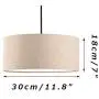 ANYE 15ft Plug-in UL On/Off Dimmer Switch Cord 1-Light Woven Beige Linen Drum Shade Cafe Lights for Dining Room Cafe Restaurant Bulbs Not Included　TB0944-4.5M