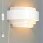 LIGHTESS Modern Wall Sconce Plug in Up Down Wall Light 6W LED Wall Lamp for Hallway Bedroom, Warm White