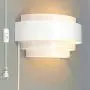 LIGHTESS Modern Wall Sconce Plug in Up Down Wall Light 6W LED Wall Lamp for Hallway Bedroom, Warm White