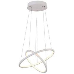 ROYAL PEARL Modern Pendant Lighting Adjustable 2 Rings Hanging Chandelier Lighting for Kitchen Island Living Dining Room Bedroom Warm White 3000K 36W