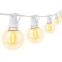 White Outdoor String Lights LED 25ft with 25+1 Spare Bulbs, Newpow Dimmable Shatterproof Waterproof - Clear Plastic, 1W 60LM 2200K Warm Glow for Indoor/Outdoor Decoration and Lighting