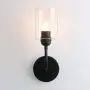 Pathson 1-Light Bathroom Vanity Light, Vintage Wall Sconce Lighting Fixture with Clear Glass Shade and Metal Base, Industrial Wall Mount Lamp for Bathroom Mirror Bedroom Hallway Kitchen