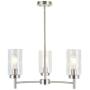 VINLUZ 3 Lights Modern Chandeliers Metal Light Fixtures Ceiling Brushed Nickel Industrial Pendant Lighting for Dinging Room Living Room Kitchen Bedroom Hallway