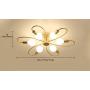 CROSSIO Modern Sputnik Chandelier, Gold Creative Spiral Globe Glass Branches Ceiling Light, Dimmable Mid Century Flush Mount Lighting Fixtures for Bedroom Dining Room (6 Lights Curved Ceiling Light)