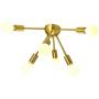 SOTTAE 6-Light Gold Modern Sputnik Chandeliers, Mid Century Flush Mount Ceiling Light, Ceiling Lamp Fixture for Bedroom Dining Room Kitchen Foyer and Hallway